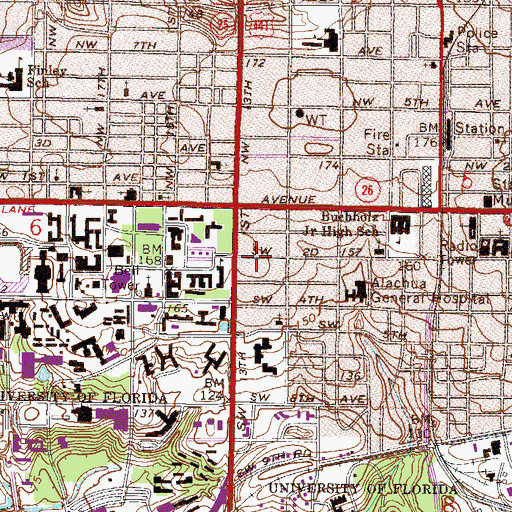 Topographic Map of Cypress Church, FL