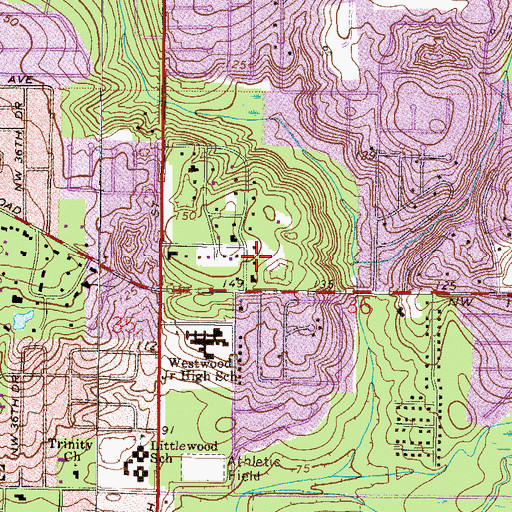 Topographic Map of First Church of Christ Scientist, FL