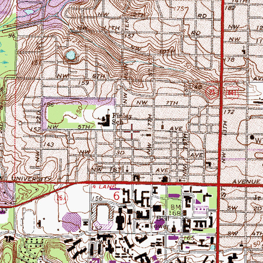Topographic Map of First Lutheran Church of Gainesville, FL