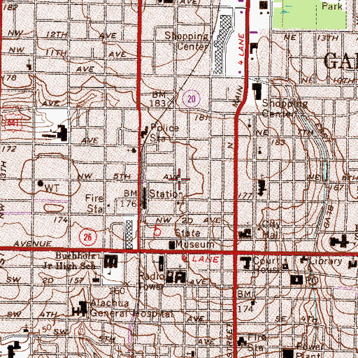 Topographic Map of Fourth Avenue Church of God, FL