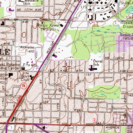 Topographic Map of Gainesville Community Holiness Church, FL