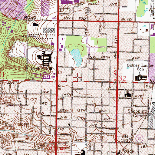 Topographic Map of Gateless Gate Zen Center, FL