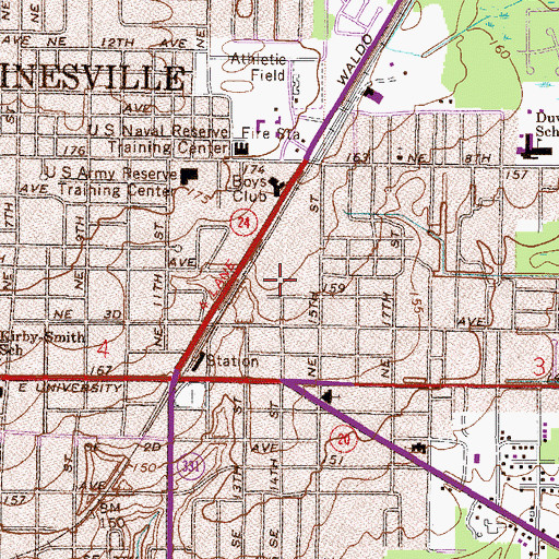 Topographic Map of Johnson Chapel Baptist Church, FL