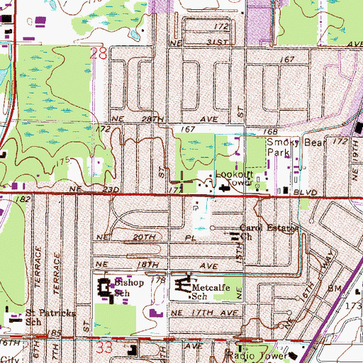 Topographic Map of Landmark Holy Temple of God, FL