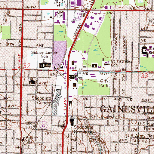 Topographic Map of Mount Hermon Missionary Baptist Church, FL