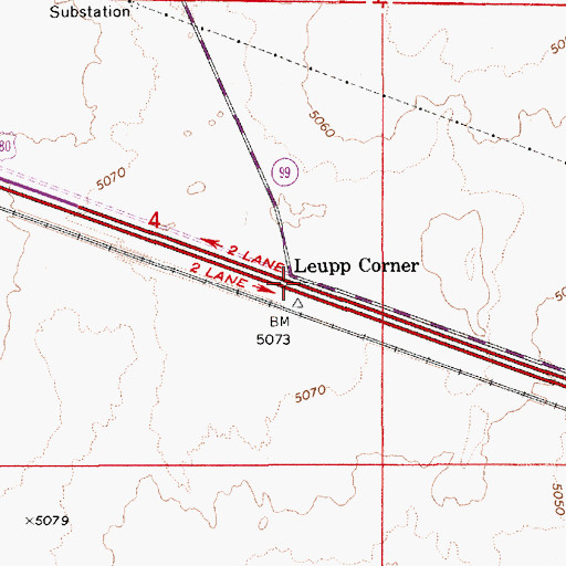 Topographic Map of Leupp Corner, AZ