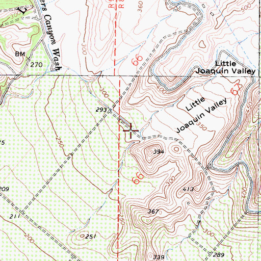 Topographic Map of Little Joaquin Valley, CA