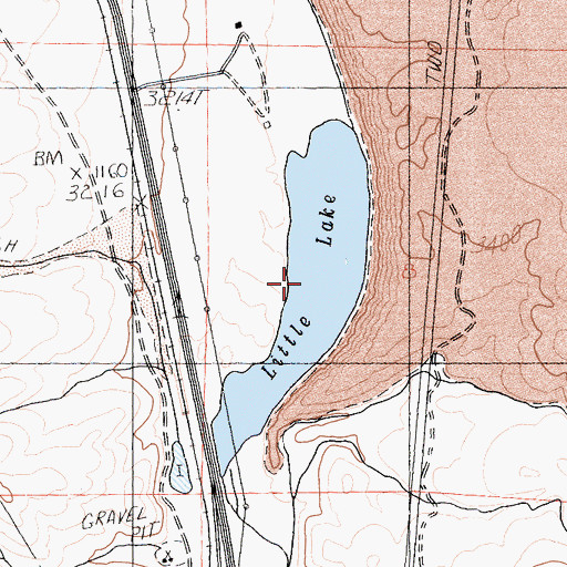 Topographic Map of Little Lake, CA