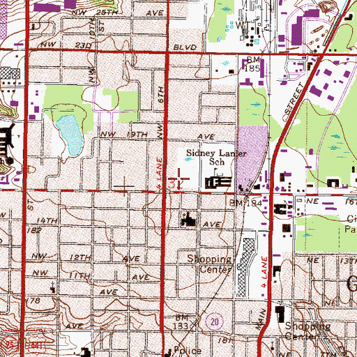 Topographic Map of The Voice of Truth Church, FL