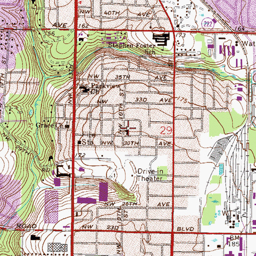 Topographic Map of Trinity Church of the Nazarene, FL