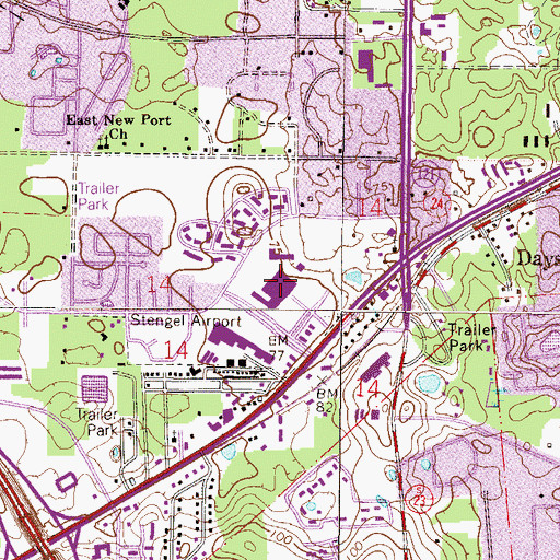 Topographic Map of Butler Plaza Shopping Center, FL