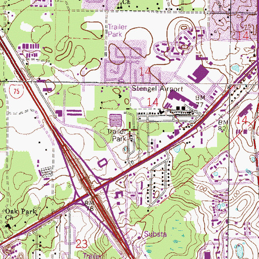 Topographic Map of Butler Plaza West Shopping Center, FL
