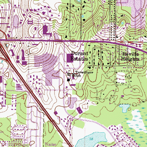 Topographic Map of Commercial Plaza Shopping Center, FL