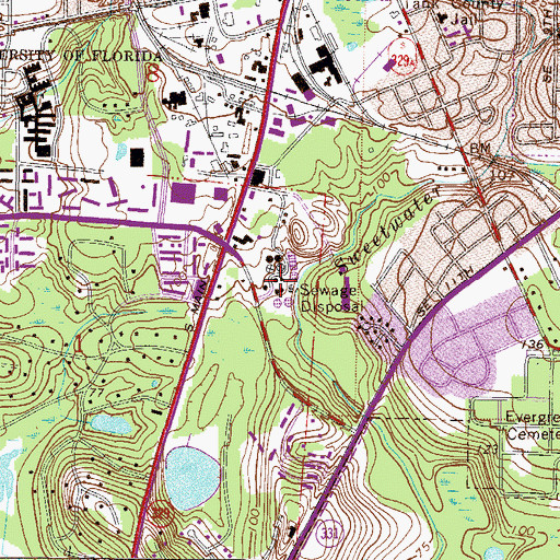 Topographic Map of Main Street Wastewater Treatment Plant, FL