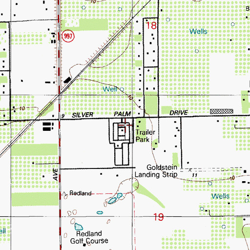 Topographic Map of Silver Palm Place Mobile Home Park, FL