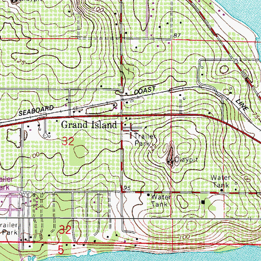 Topographic Map of Grand Island Mobile Home Park, FL