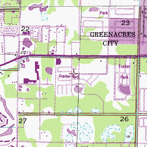 Topographic Map of Colonial Estates Mobile Home Park, FL