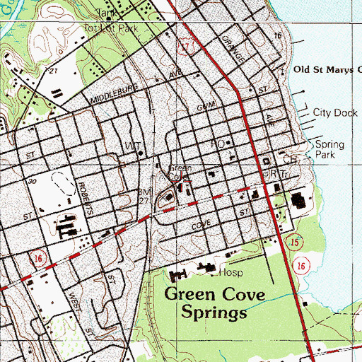 Topographic Map of Clay County Historical Society, FL