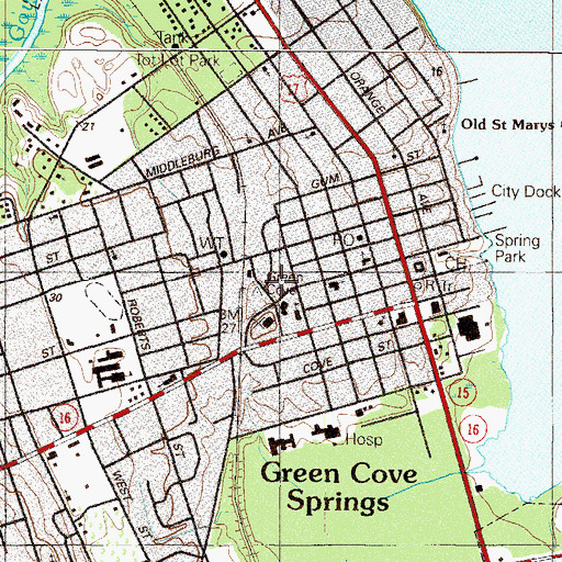 Topographic Map of Clay County Historical Society Library, FL