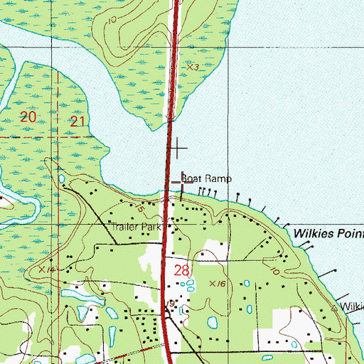 Topographic Map of Knights Boat Ramp, FL