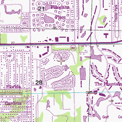 Topographic Map of Frenchman's Creek Beach and Country Club, FL