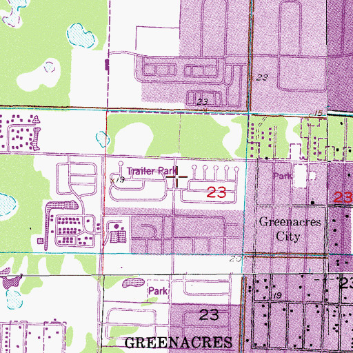 Topographic Map of Pickwick Mobile Home Park, FL