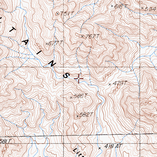 Topographic Map of Little Maria Mountains, CA