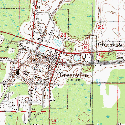 Topographic Map of Greenville Baptist Church, FL