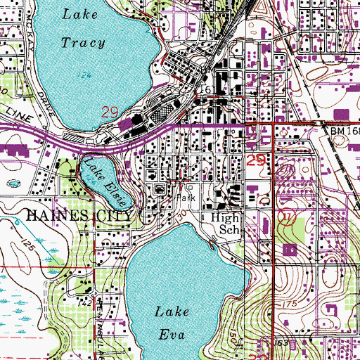 Topographic Map of Haines City Public Library, FL