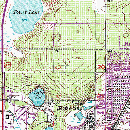 Topographic Map of Glades Country Club, FL