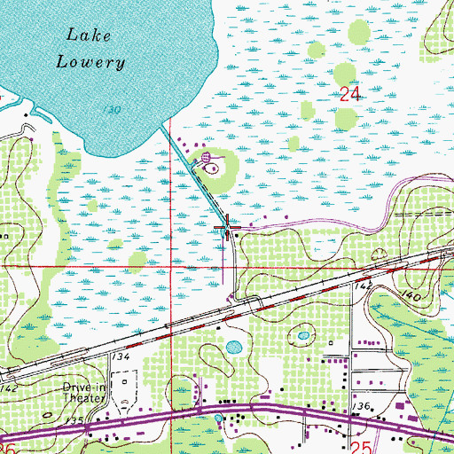 Topographic Map of Fletchers Mobile Home Park, FL