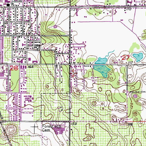 Topographic Map of Chester Dees Mobile Home Park, FL