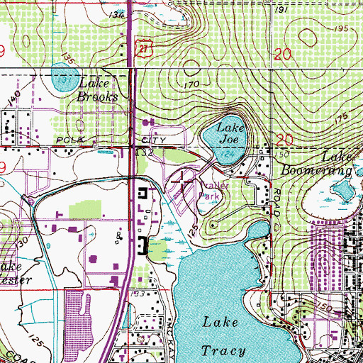 Topographic Map of Heartland Estates Mobile Home Park, FL