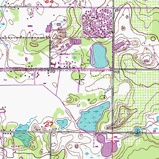 Topographic Map of Oak Meadows Mobile Home Park, FL