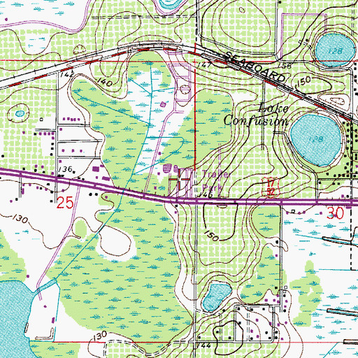 Topographic Map of Plantation Landings Mobile Home Park, FL