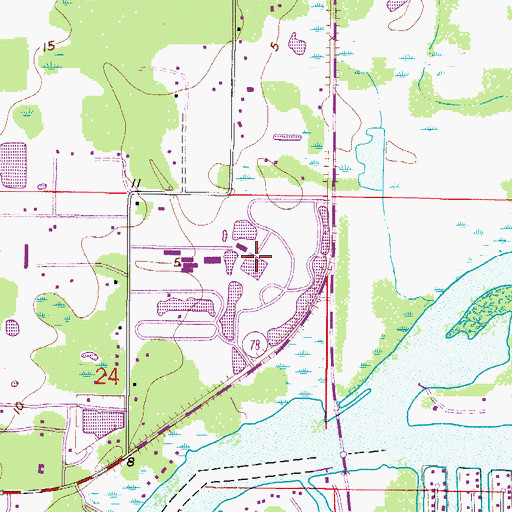 Topographic Map of Lee Civic Center, FL