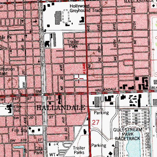 Topographic Map of Mickey's Mobile Home Park, FL