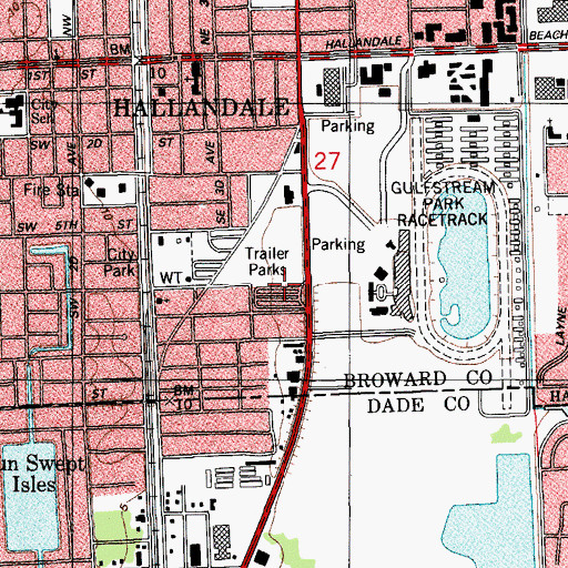 Topographic Map of Royal Palm Mobile Home Park, FL