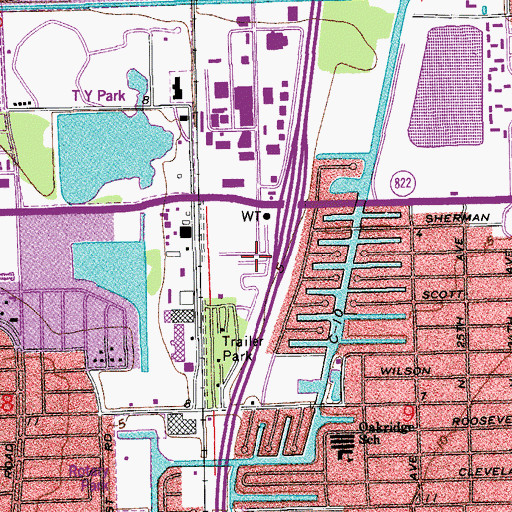 Topographic Map of Colony Mobile Home Park, FL