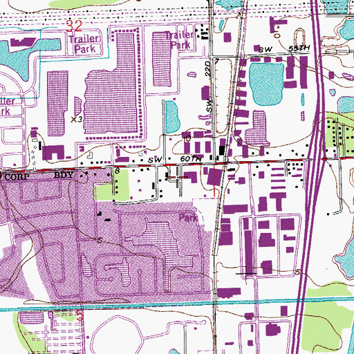 Topographic Map of Pine Crest Mobile Home Park, FL