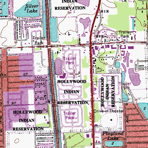 Topographic Map of Seminole Park Mobile Home Park, FL