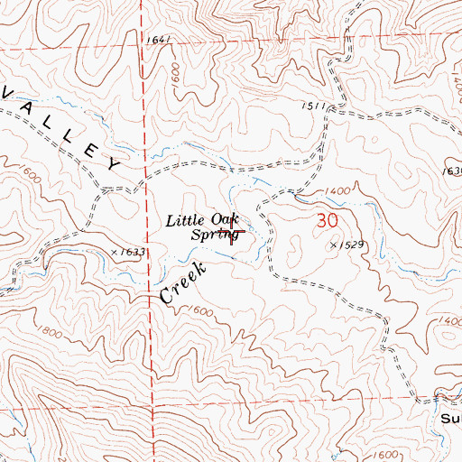Topographic Map of Little Oak Spring, CA