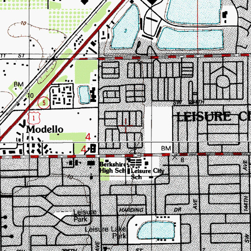 Topographic Map of Palm Garden Manufactured Home Community, FL