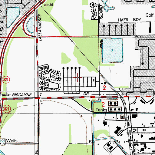Topographic Map of Pine Isle Mobile Home Park, FL
