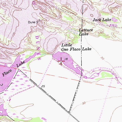 Topographic Map of Little Oso Flaco Lake, CA