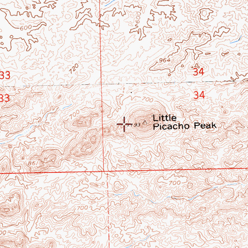 Topographic Map of Little Picacho Peak, CA