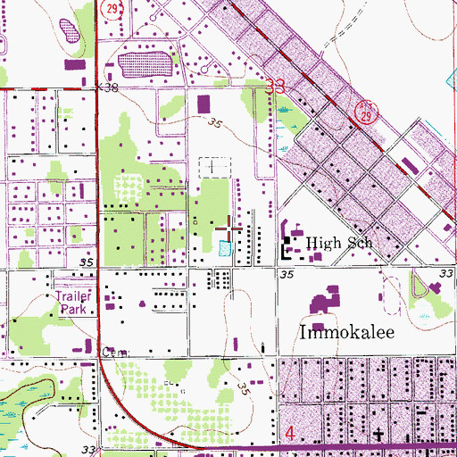 Topographic Map of Griffins Trailer Park Number 1, FL