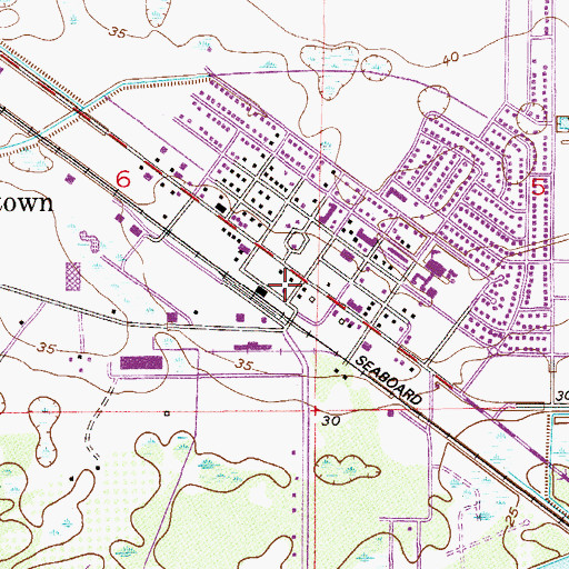Topographic Map of Indiantown Post Office, FL