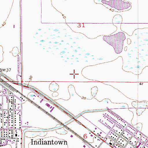 Topographic Map of Indianwood Manufactured Housing Community, FL