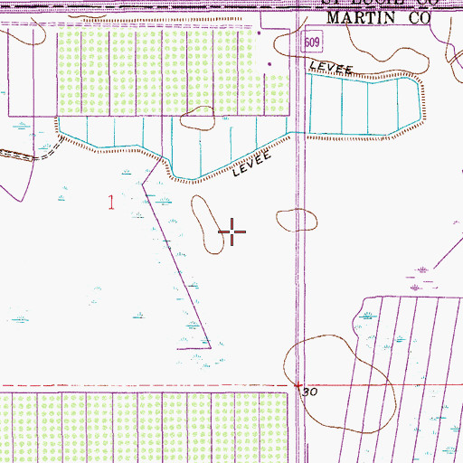 Topographic Map of Martin Correctional Institution, FL